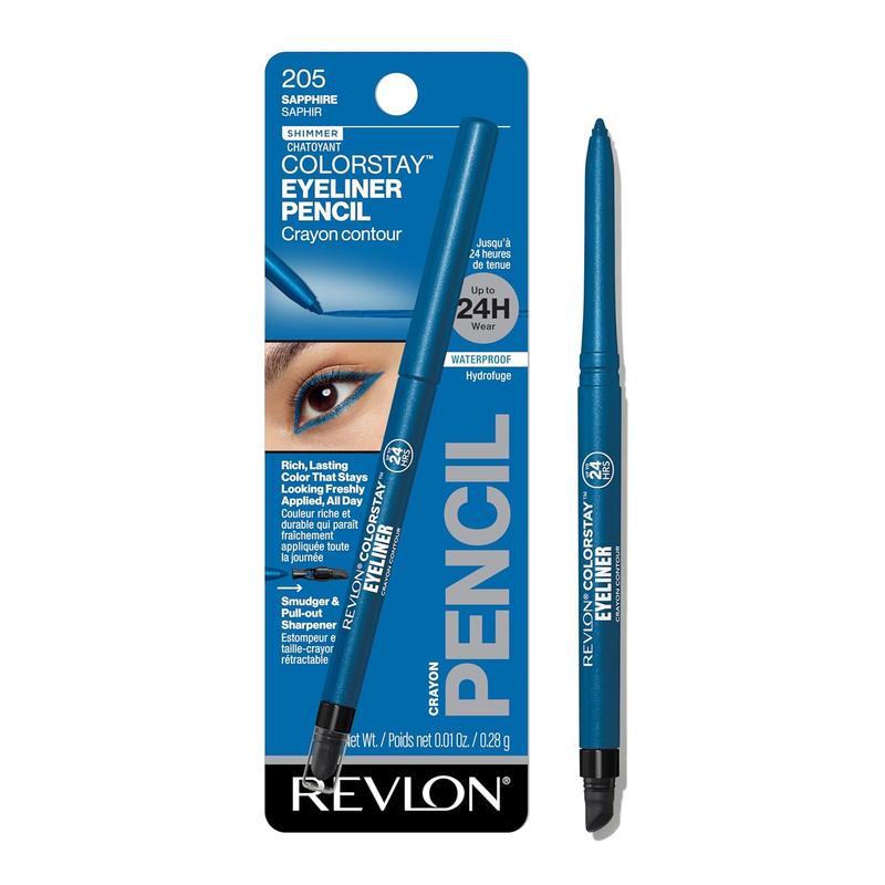 REVLON REVLON ColorStay Pencil Waterproof Eyeliner, Smudge-Proof, Eye Makeup with Built-In Sharpener, Packaging May Vary, 205 Sapphire, 0.01 oz