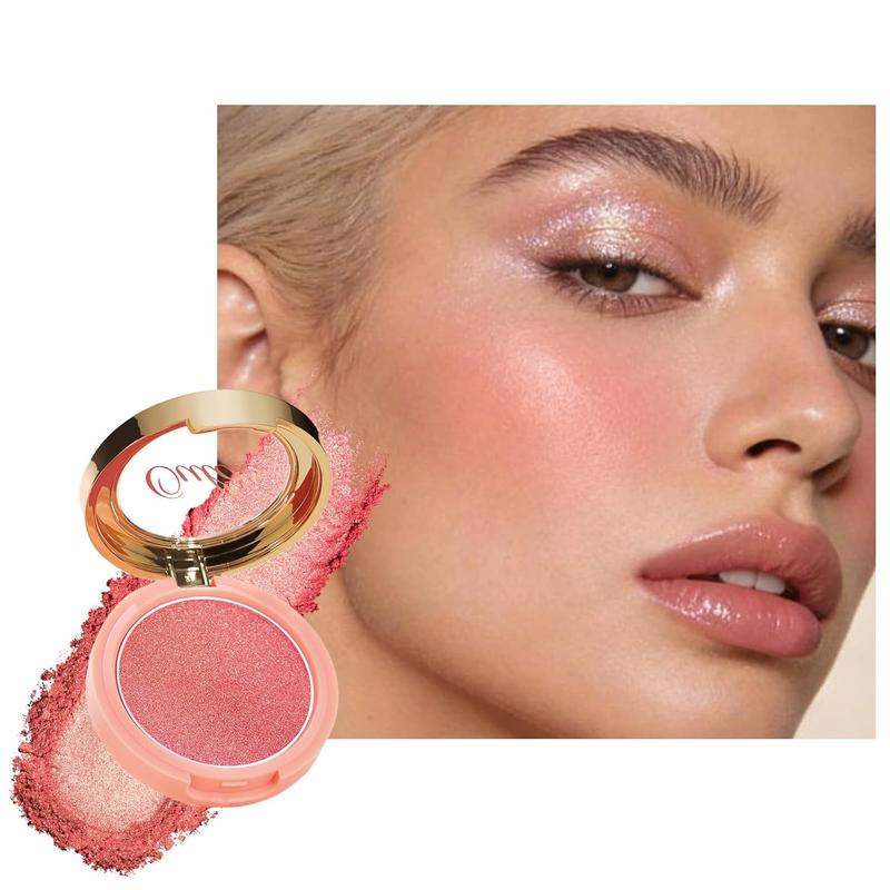 Oulac Oulac Luminous Blush Makeup Glow Coral Gold|Subtle Shimmery Creamy Powdery Blush Highlighter Cheek| Pigmented&Blendable | Light to Medium Skin Tone| Vegan & Cruelty-Free| 4.8g F03