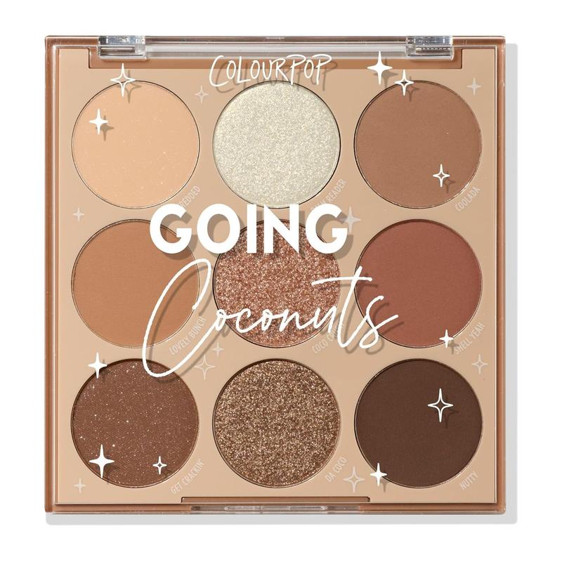 ColourPop ColourPop Going Coconuts Eyeshadow Palette - Cool-Toned Neutral Eyeshadow Palette with Ultra-Velvety and Silky Finishes - High-Pigment Eye Makeup with a Long-Wearing Formula (0.3 oz)