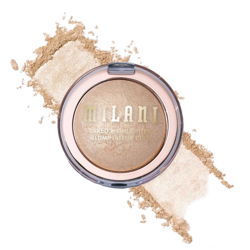 Milani Milani Baked Highlighter - Long-Lasting Powder for Natural Radiant Glow- Buildable & Blendable Face Makeup with Lit-From-Within Finish- Vegan, Cruelty-Free & Talc-Free, Made in Italy, Champagne D'oro