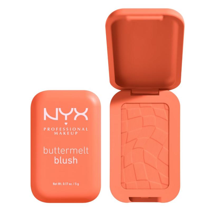 NYX PROFESSIONAL MAKEUP NYX PROFESSIONAL MAKEUP Buttermelt Powder Blush, Fade and Transfer-Resistant Blush, Up to 12HR Make Up Wear, Vegan Formula - Sooner The Butta