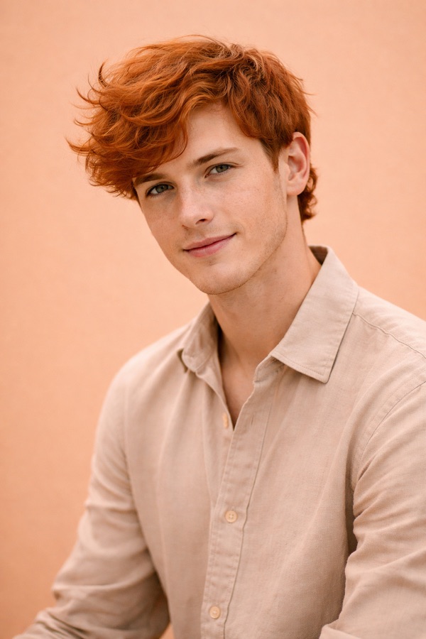 Vivid Copper hair color for Bright Spring — Wavy Crop | color analysis hair guide