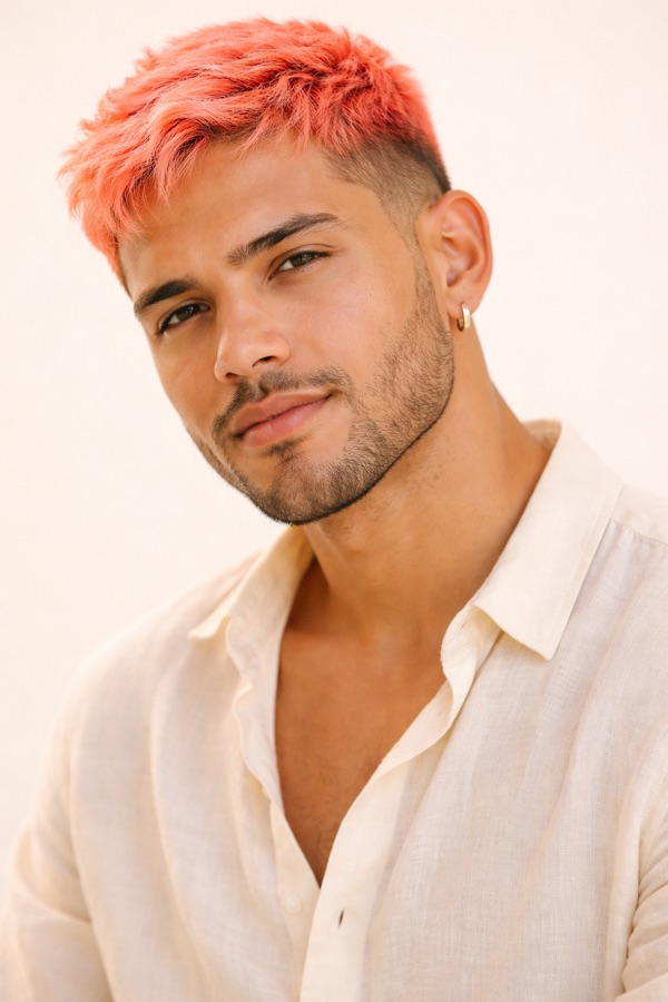 Coral Peach hair color for Bright Spring — Textured Crop | color analysis hair guide