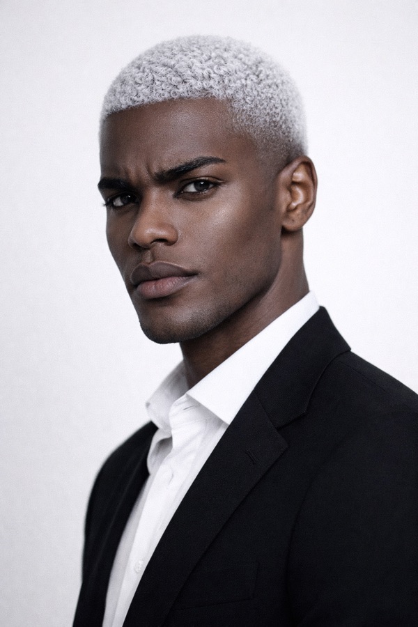 Icy Platinum hair color for Bright Winter — Short Crop | color analysis hair guide