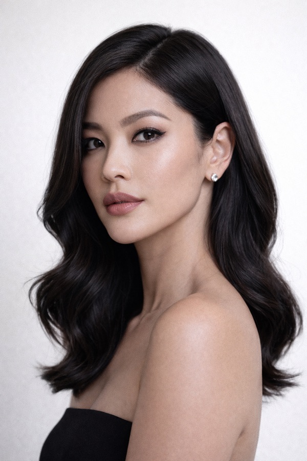 Cool Dark Brown hair color for Bright Winter — Loose Waves | color analysis hair guide