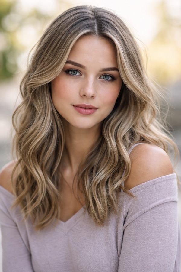 Ash Blonde hair color for Soft Summer — Long Waves | color analysis hair guide