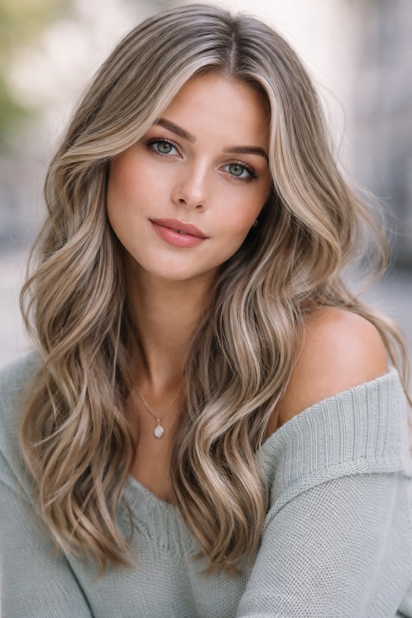 Ash Taupe hair color for Soft Summer — Long Waves | color analysis hair guide