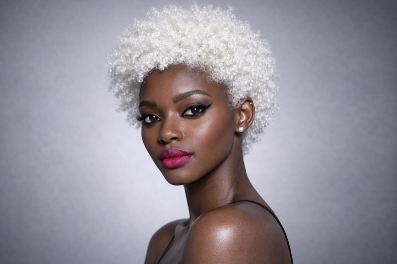 Icy Platinum hair color for True Winter — Natural Coily Afro | color analysis hair guide