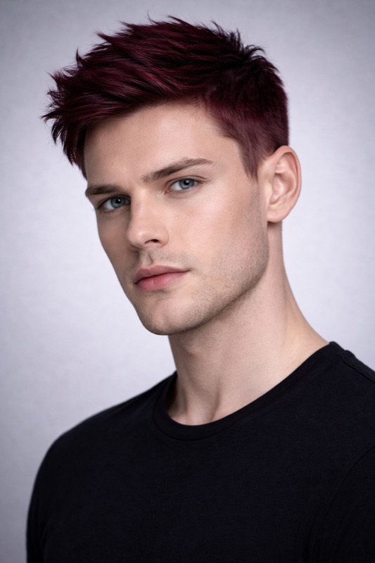 Deep Cranberry hair color for True Winter — Textured Crop | color analysis hair guide