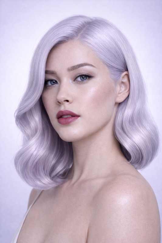 Icy Lavender hair color for True Winter — Hollywood Waves | color analysis hair guide